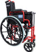 Self Propelled Steel Transit Chair Red from Mobility 2 You - Mobility 2 You.