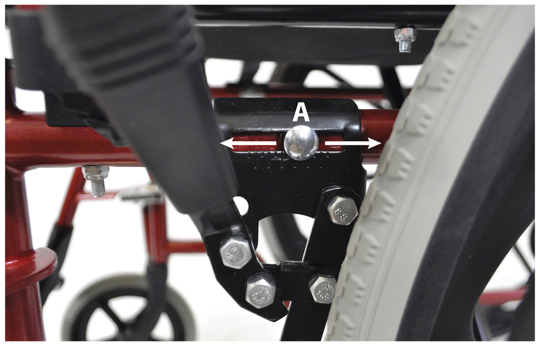 Self Propelled Steel Transit Chair Red from Mobility 2 You - Mobility 2 You.