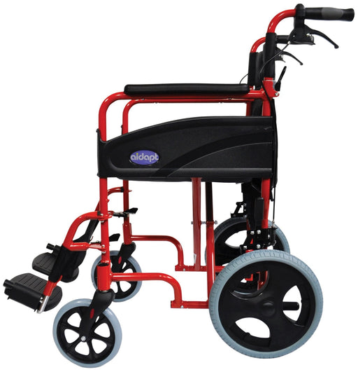 Compact Transport Aluminium Red Wheelchair from Mobility 2 You - Mobility 2 You.