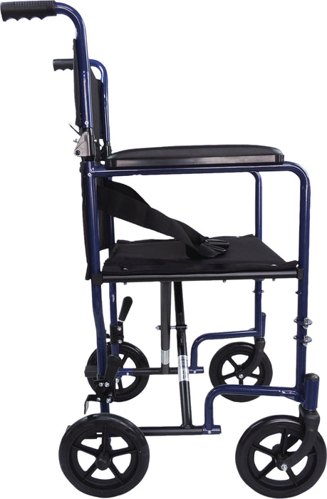 Steel Compact Transport Blue Wheelchair from Mobility 2 You - Mobility 2 You.