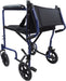 Steel Compact Transport Blue Wheelchair from Mobility 2 You - Mobility 2 You.