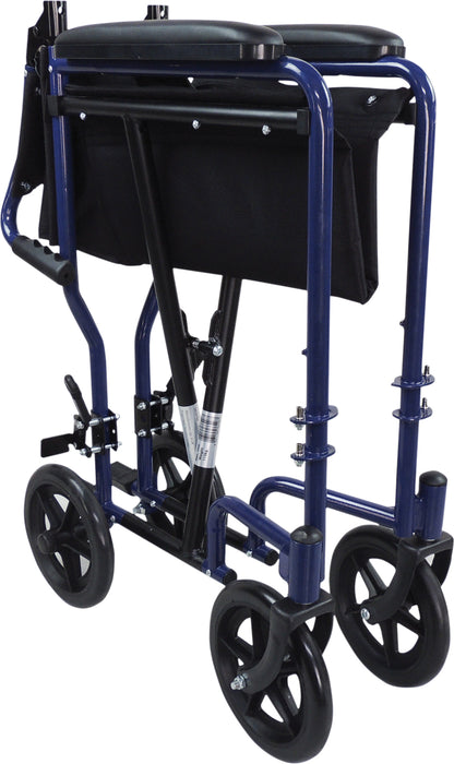 Steel Compact Transport Blue Wheelchair from Mobility 2 You - Mobility 2 You.