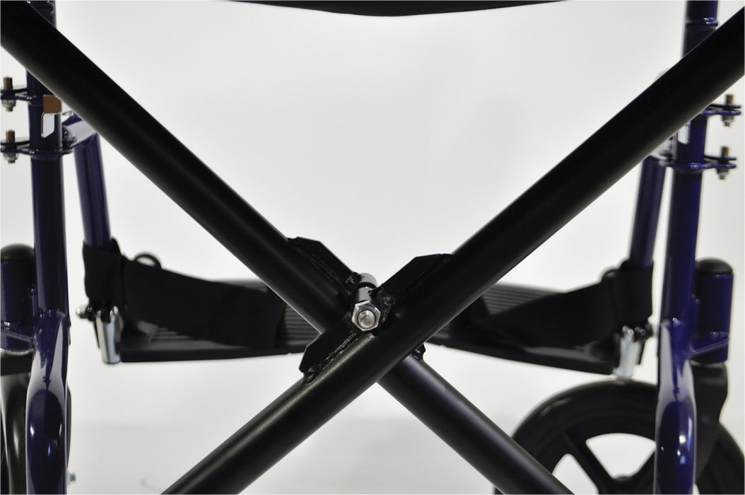 Steel Compact Transport Blue Wheelchair from Mobility 2 You - Mobility 2 You.