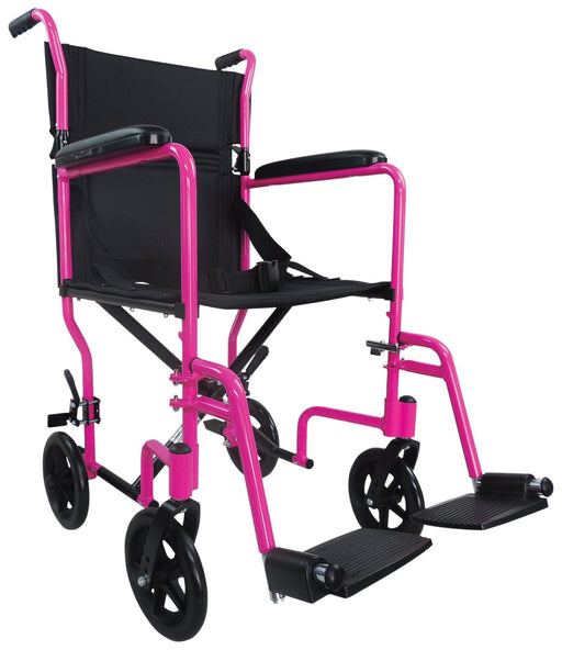 Aluminium Compact Transport Pink Wheelchair from Mobility 2 You - Mobility 2 You.