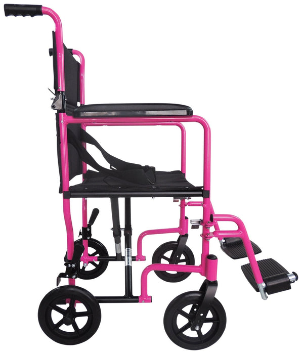 Aluminium Compact Transport Pink Wheelchair from Mobility 2 You - Mobility 2 You.