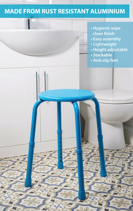 Multi-Purpose Adjustable Stool Blue from Mobility 2 You - Mobility 2 You.