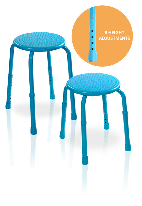 Multi-Purpose Adjustable Stool Blue from Mobility 2 You - Mobility 2 You.