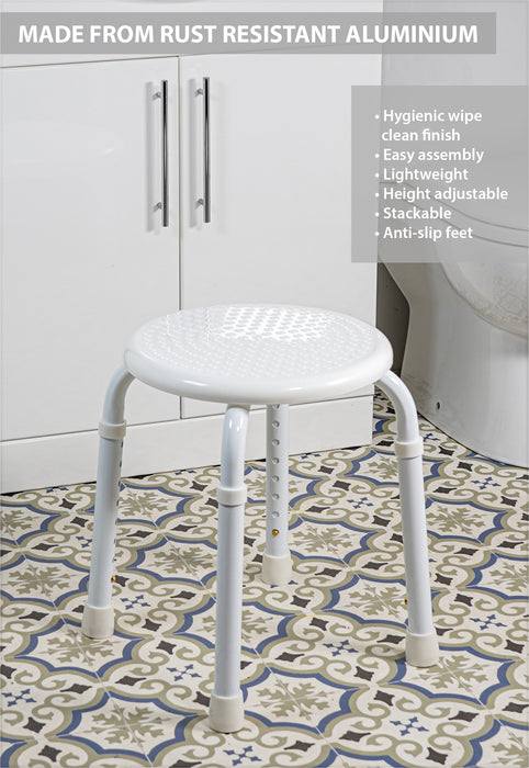 Multi-Purpose Adjustable Stool White from Mobility 2 You - Mobility 2 You.