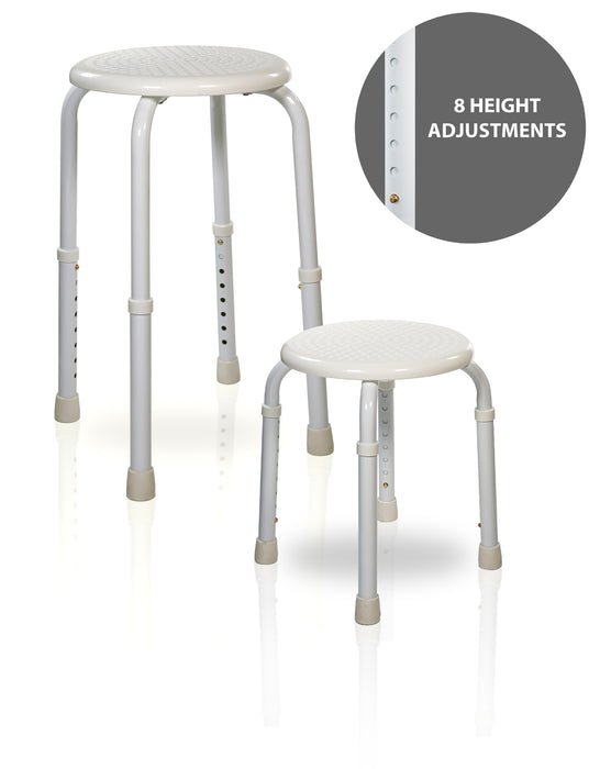 Multi-Purpose Adjustable Stool White from Mobility 2 You - Mobility 2 You.