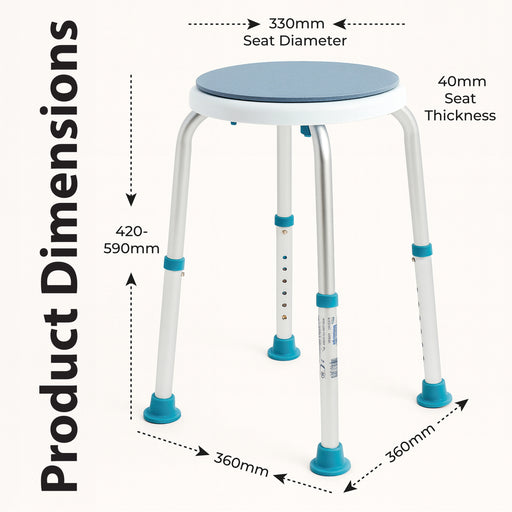 Bath Stool with Rotating Seat from Mobility 2 You - Mobility 2 You.