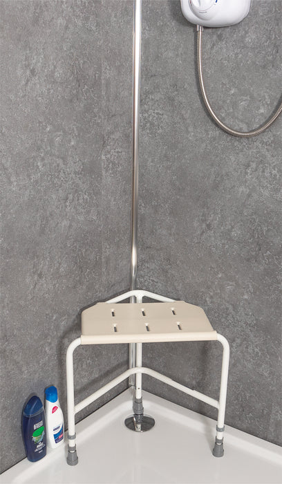 Pembury Height Adjustable Corner Shower Stool from Mobility 2 You - Mobility 2 You.