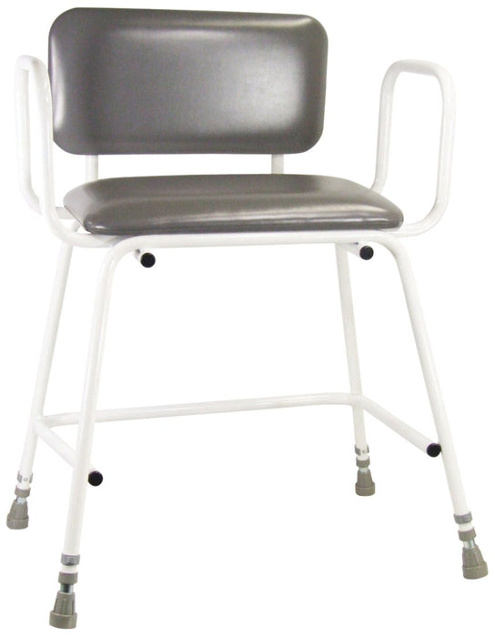 Torbay Heavy Duty Perching Stool- Padded Back(480mm) from Mobility 2 You - Mobility 2 You.