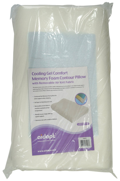 Cooling Gel Comfort Memory Foam Contour Pillow with Removable Soft Air Knit Fabric from Mobility 2 You - Mobility 2 You.