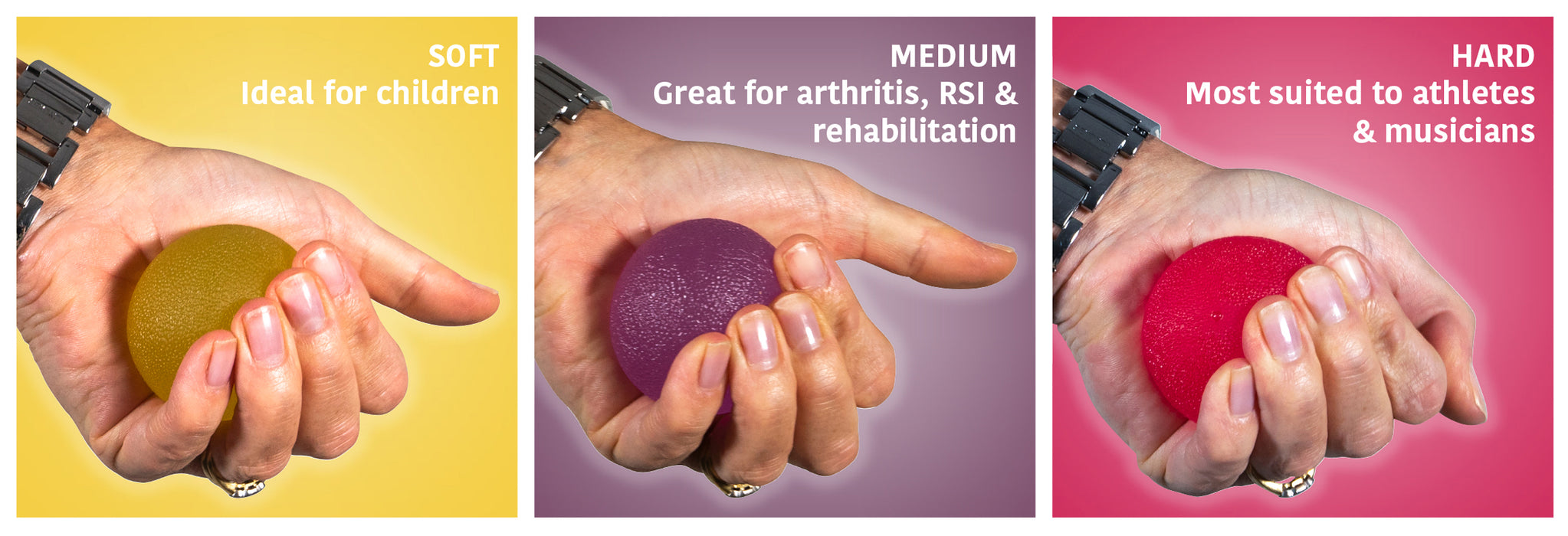 Hand Exercise Stress Relief Gel Balls Round Shape Pack of 3 from Mobility 2 You - Mobility 2 You.