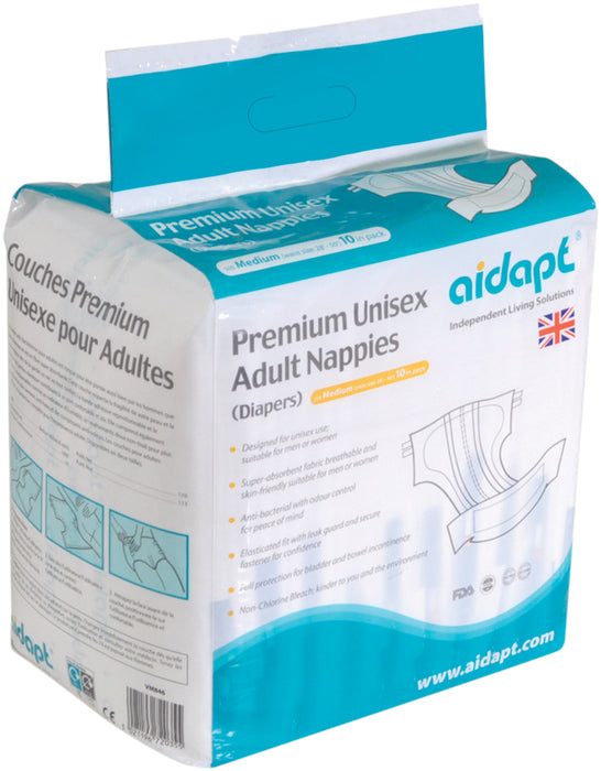 Premium Unisex Adult Nappies (Medium) from Mobility 2 You - Mobility 2 You.