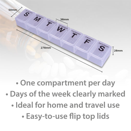 Large Weekly Pill Dispenser from Mobility 2 You - Mobility 2 You.