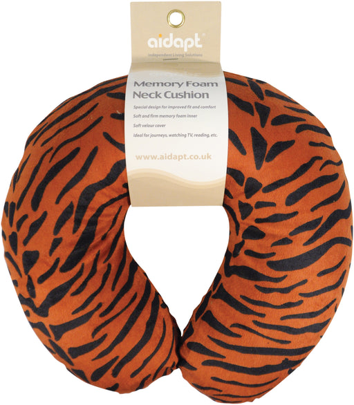 Memory Foam Neck Cushion Brown Tiger from Mobility 2 You - Mobility 2 You.