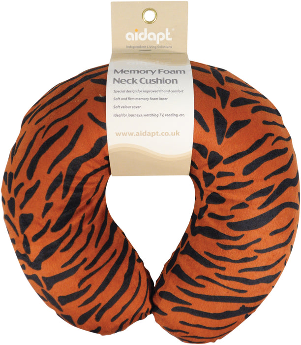 Memory Foam Neck Cushion Brown Tiger from Mobility 2 You - Mobility 2 You.