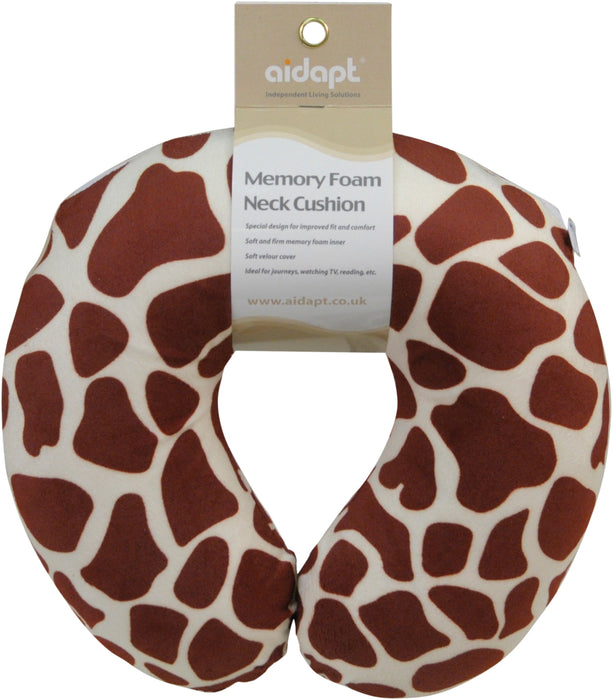 Memory Foam Neck Cushion White Giraffe from Mobility 2 You - Mobility 2 You.