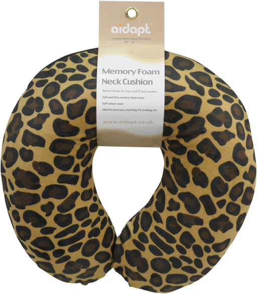 Memory Foam Neck Cushion Tan Leopard from Mobility 2 You - Mobility 2 You.