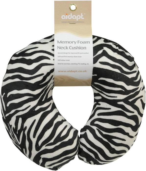 Memory Foam Neck Cushion Black / White Zebra from Mobility 2 You - Mobility 2 You.