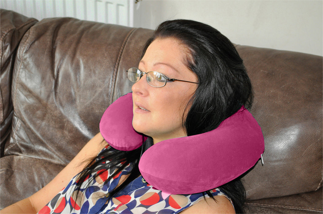 Memory Foam Neck Cushion Hot Pink from Mobility 2 You - Mobility 2 You.