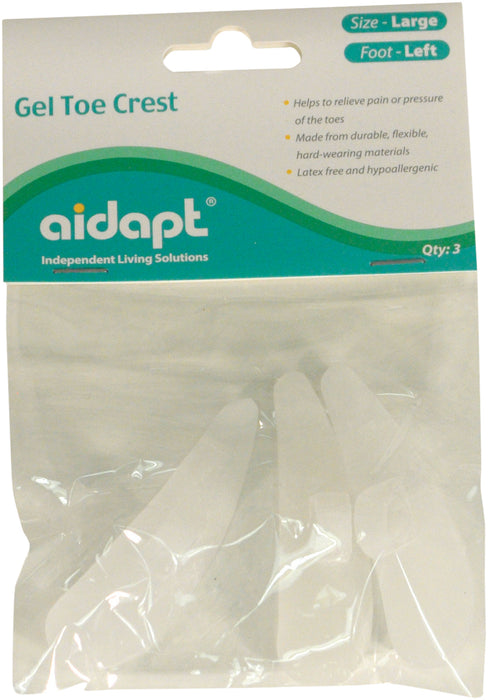 Gel Toe Crest (Pack of 3) Large – Left Foot from Mobility 2 You - Mobility 2 You.