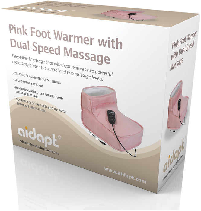 Electric Dual Speed Soft Massaging Pink Foot Boot with Heat from Mobility 2 You - Mobility 2 You.