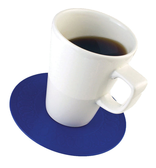 Tenura Silicone Rubber Blue Anti Slip Square Mat/Coaster 140 x 140mm from Mobility 2 You - Mobility 2 You.
