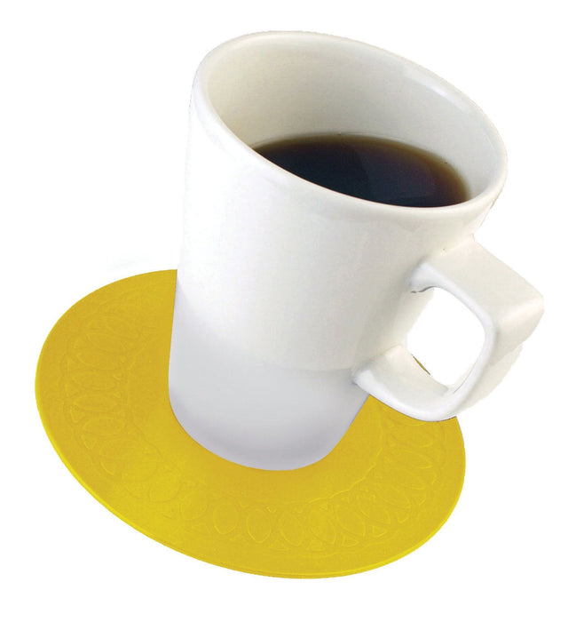 Tenura Silicone Rubber Yellow Anti Slip Circular Mat/Coaster 14 cm from Mobility 2 You - Mobility 2 You.