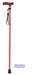 Extendable Plastic Handled Walking Stick with Engraved Pattern Red from Mobility 2 You - Mobility 2 You.