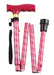 Extendable Plastic Handled Walking Stick with Engraved Pattern Red from Mobility 2 You - Mobility 2 You.