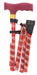 Extendable Plastic Handled Walking Stick with Engraved Pattern Red from Mobility 2 You - Mobility 2 You.