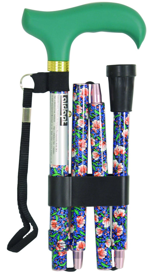 Deluxe Folding Walking Cane Emerald from Mobility 2 You - Mobility 2 You.