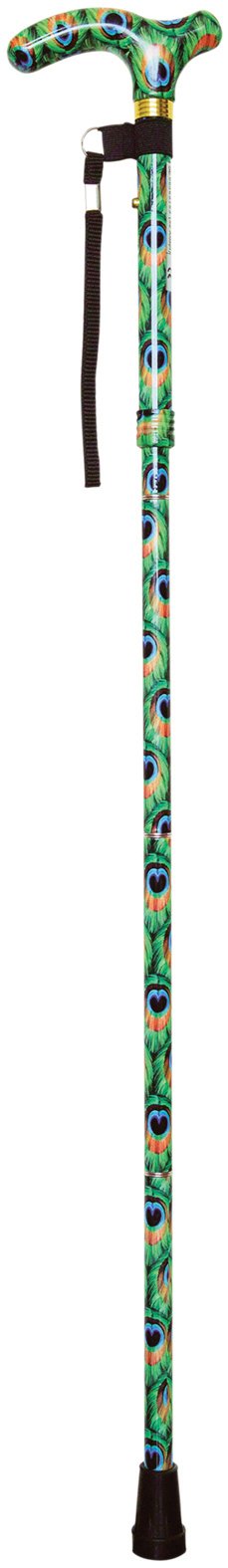 Deluxe Folding Walking Cane Colour Peacock from Mobility 2 You - Mobility 2 You.