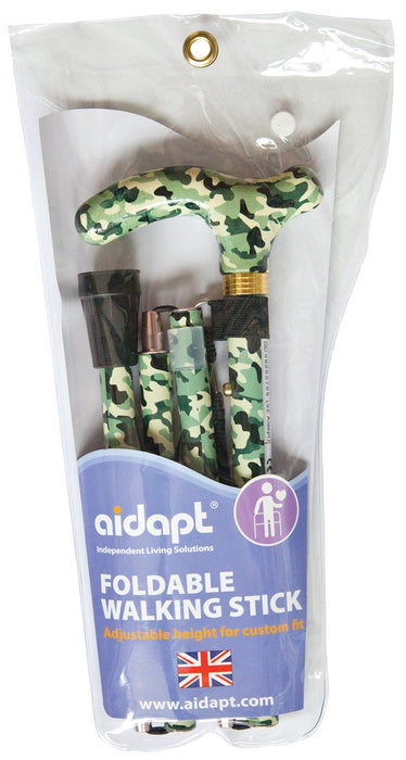 Deluxe Folding Walking Cane Colour Camoflauge from Mobility 2 You - Mobility 2 You.