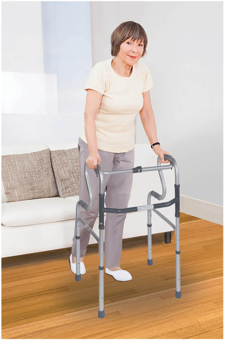 Dual Riser Deluxe Folding Walking Frame from Mobility 2 You - Mobility 2 You.