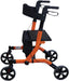 Deluxe Ultra Lightweight Folding 4 Wheeled Orange Rollator from Mobility 2 You - Mobility 2 You.