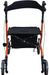 Deluxe Ultra Lightweight Folding 4 Wheeled Orange Rollator from Mobility 2 You - Mobility 2 You.