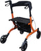 Deluxe Ultra Lightweight Folding 4 Wheeled Orange Rollator from Mobility 2 You - Mobility 2 You.