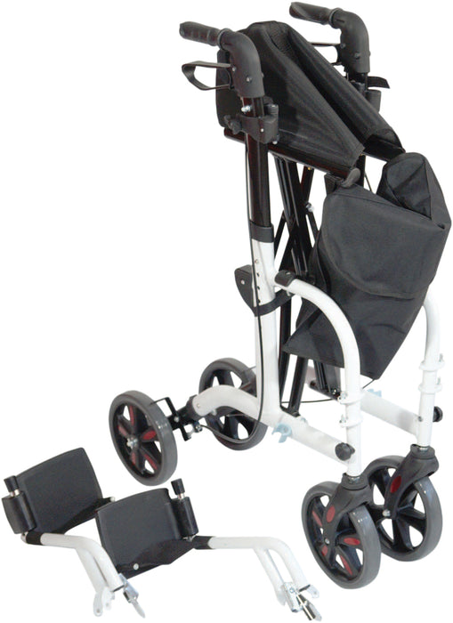 Duo Deluxe White Rollator and Transit Chair in One from Mobility 2 You - Mobility 2 You.