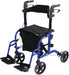 Duo Deluxe Blue Rollator and Transit Chair in One from Mobility 2 You - Mobility 2 You.