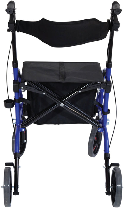 Duo Deluxe Blue Rollator and Transit Chair in One from Mobility 2 You - Mobility 2 You.