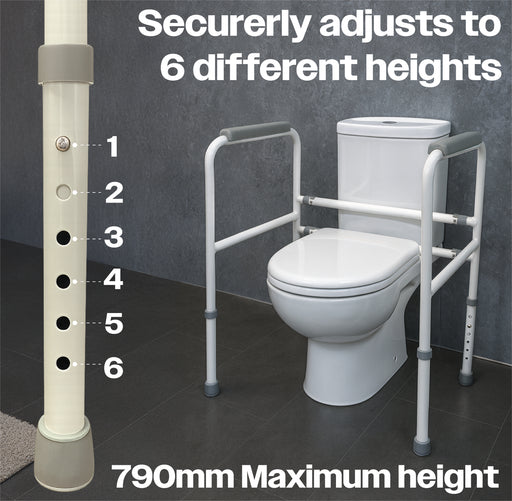 Ashford Height Adjustable Standing Toilet Frame White / Grey from Mobility 2 You - Mobility 2 You.