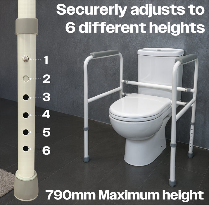 Ashford Height Adjustable Standing Toilet Frame White / Grey from Mobility 2 You - Mobility 2 You.