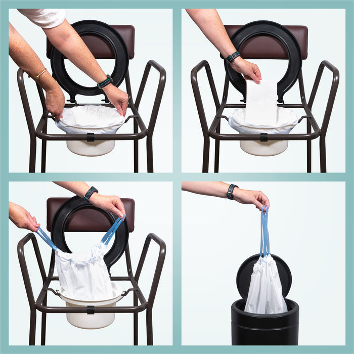 Commode Liners with Absorbent Pads - Box of 50 from Online Exclusive - Mobility 2 You.