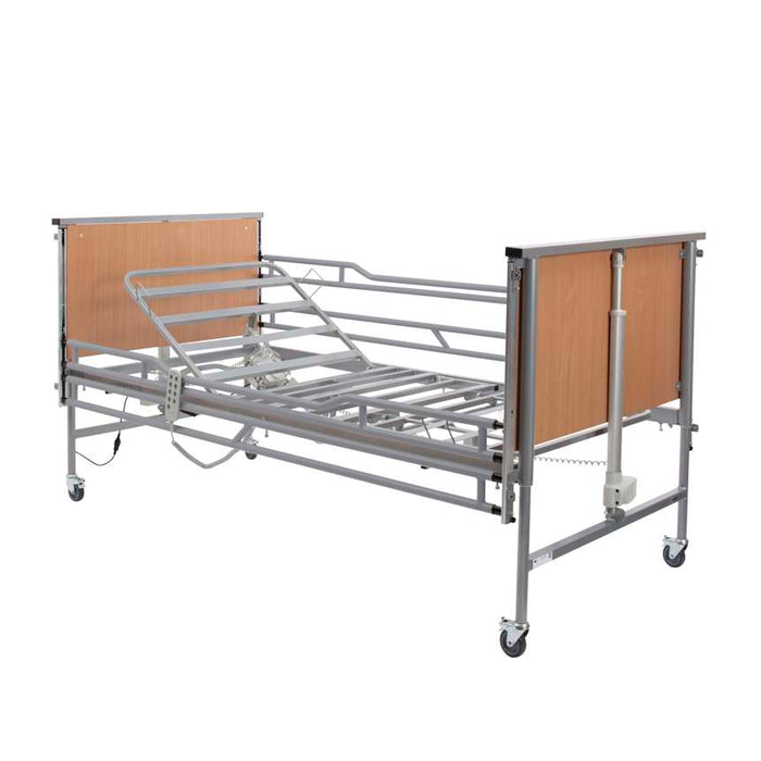 Casa Elite Home Care Beds Low in Beech with Dipped Metal Side Rail Kit -Silver from Drive Devillbiss - Mobility 2 You.
