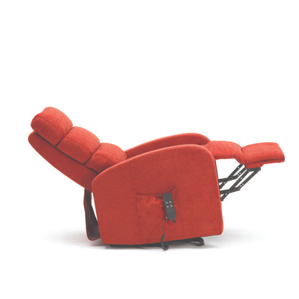Single Motor Fabric Riser Recliner - Terracotta from DDH - Mobility 2 You.