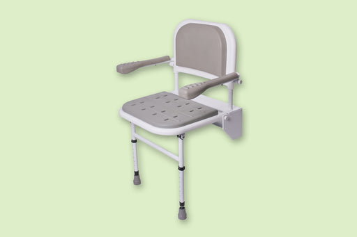 Folding Shower Seat+Padded Seat-Back&Arms from Online Exclusive - Mobility 2 You.