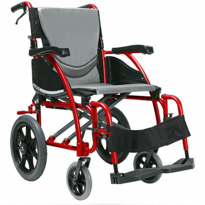 Ergo 125 Transit Wheelchair - 16" Seat - Red from Karma - Mobility 2 You.